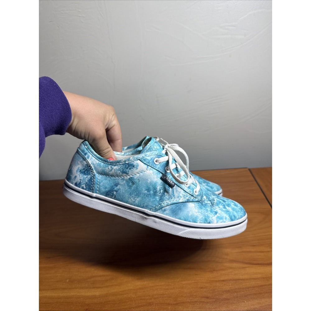 Vans Atwood Women's Aqua Blue Tie Dye Athletic Skate Sneakers Size 7.5